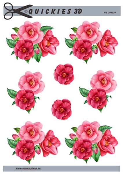  3D Rosa blomster